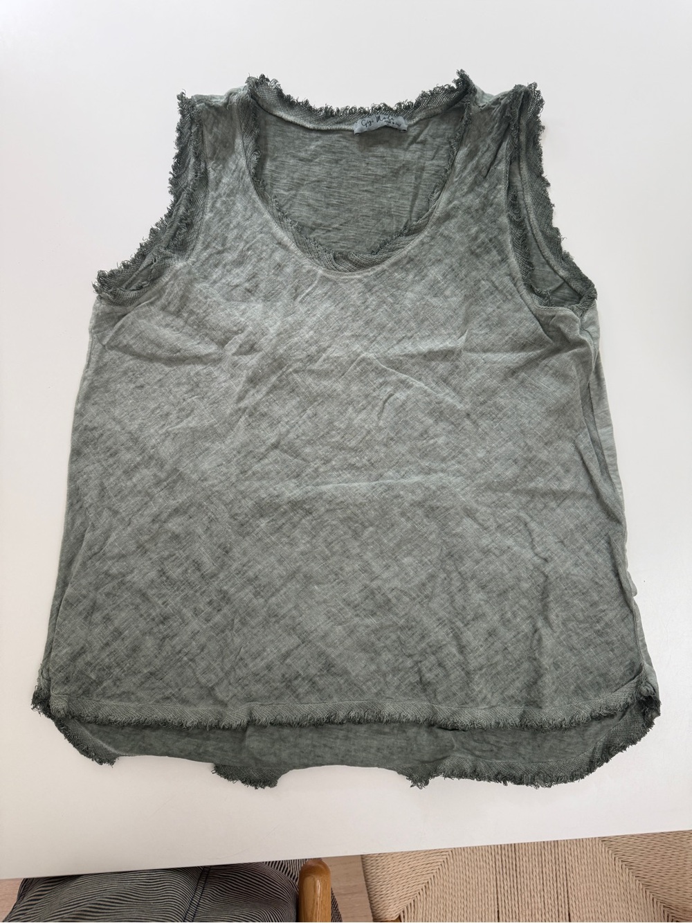 Gigi Modac-4- Washed Frayed Edge Women's cotton Tank Top
